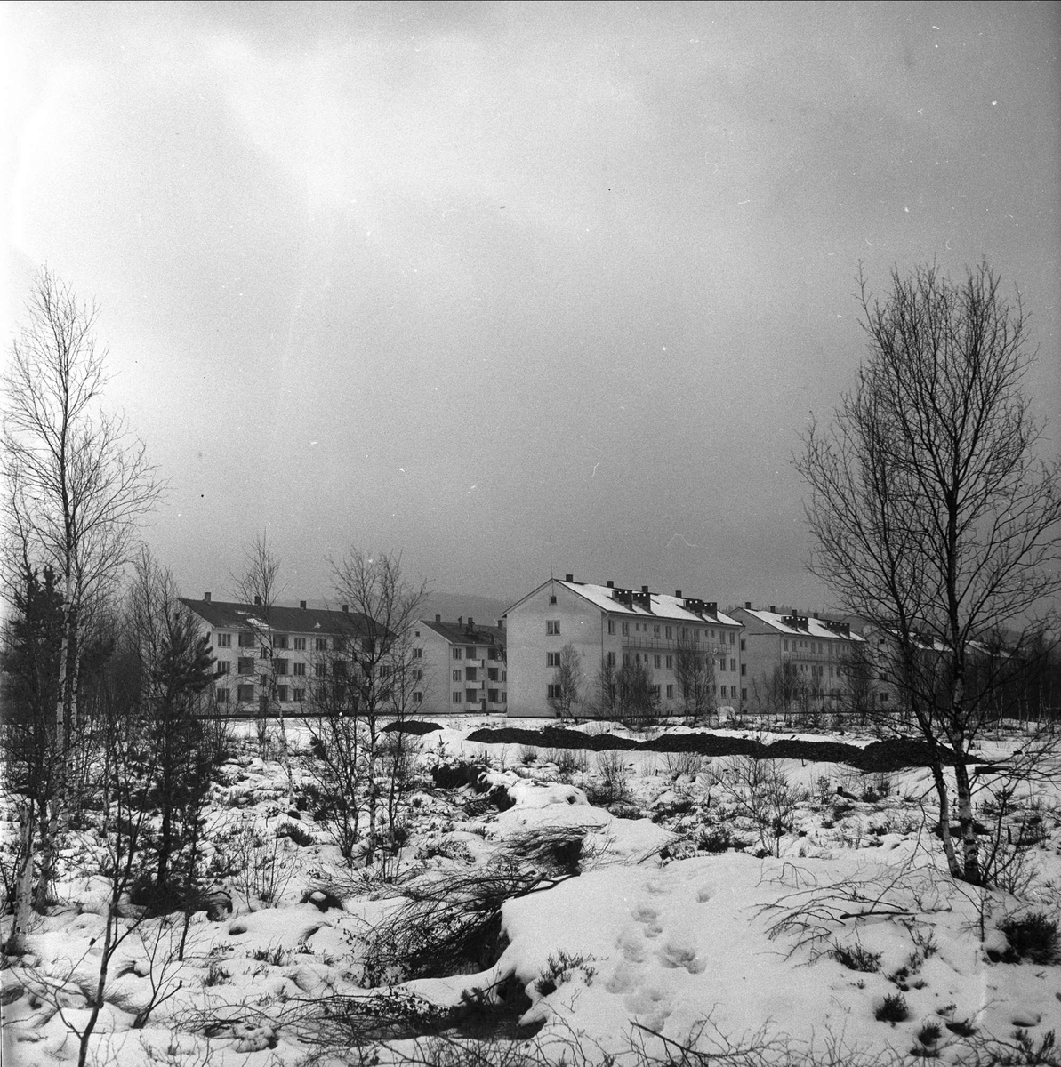 Lillestrøm, Skedsmo, Akershus, desember 1952. Boligbygging.