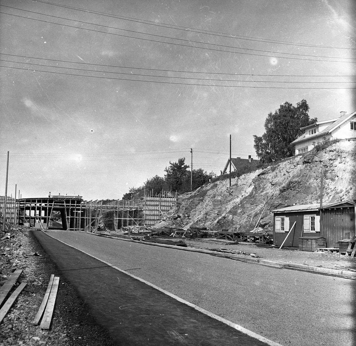 Store Ringvei, Oslo, juni 1955. Veibygging.