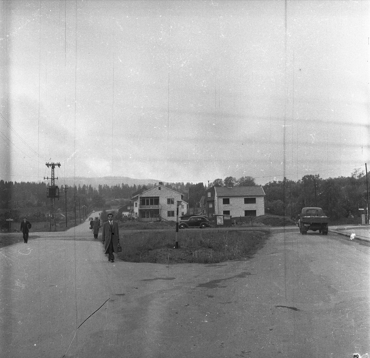 Sognsveien, Oslo, 20.06.1956. Farlig kryss.