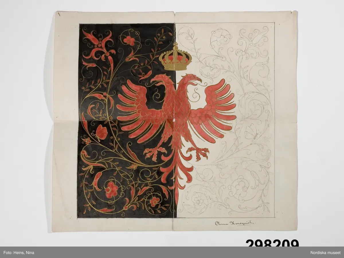 Djur, fågel, örn, insekt, fjäril.
Symbol, dubbelörn.
Krona, kungakrona.
Växt, blomma, blad, ranka.
Ornament, arabesk.