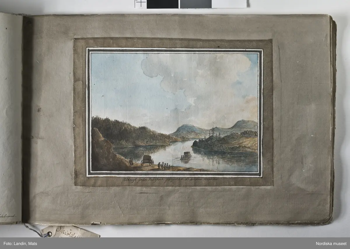 Album med titeln "Resan till Dalarna 1794". Akvareller utförda av greve Anders Fredrik Skjöldebrand (1757-1834) Falu koppargruva