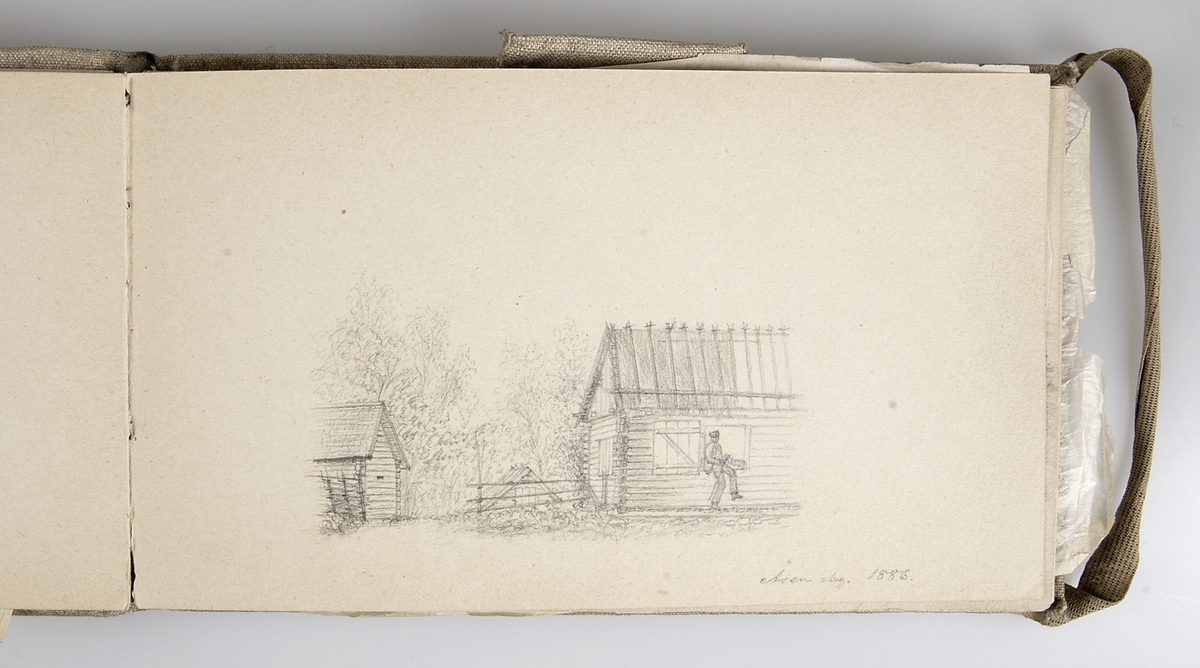 Motiv hämtade bland annat från Södermanland, Umeå stads kyrka (1885, före branden 1888), Visby (1887) och kyrkan i Husby-Sjutolft, Uppland, Södermanland, 1800-tal