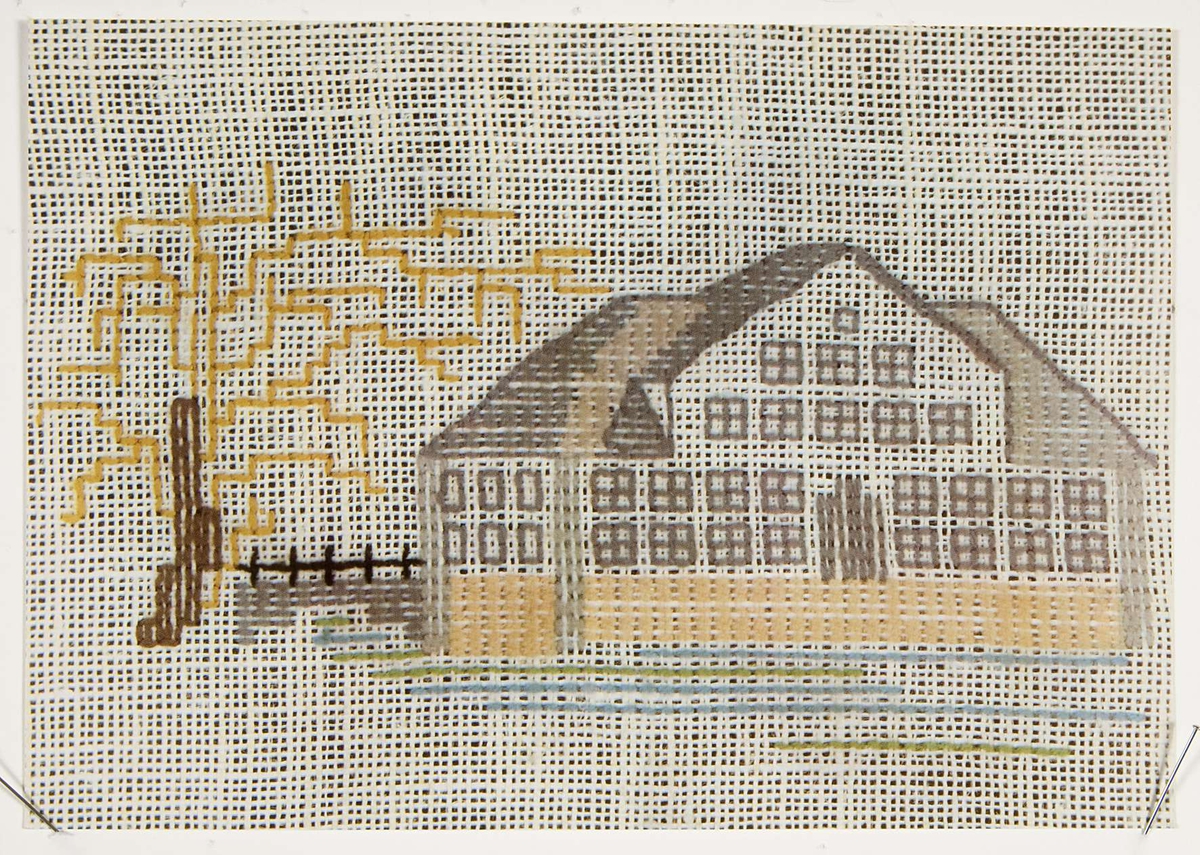 8 stycken fotograferade vykort med broderade motiv av kända byggnader i Uppsala.

Mått: Tre stycken vykort, bredd 26 cm, höjd 16,8 cm. Fem stycken vykort, bredd 21 cm, 14,6 cm.