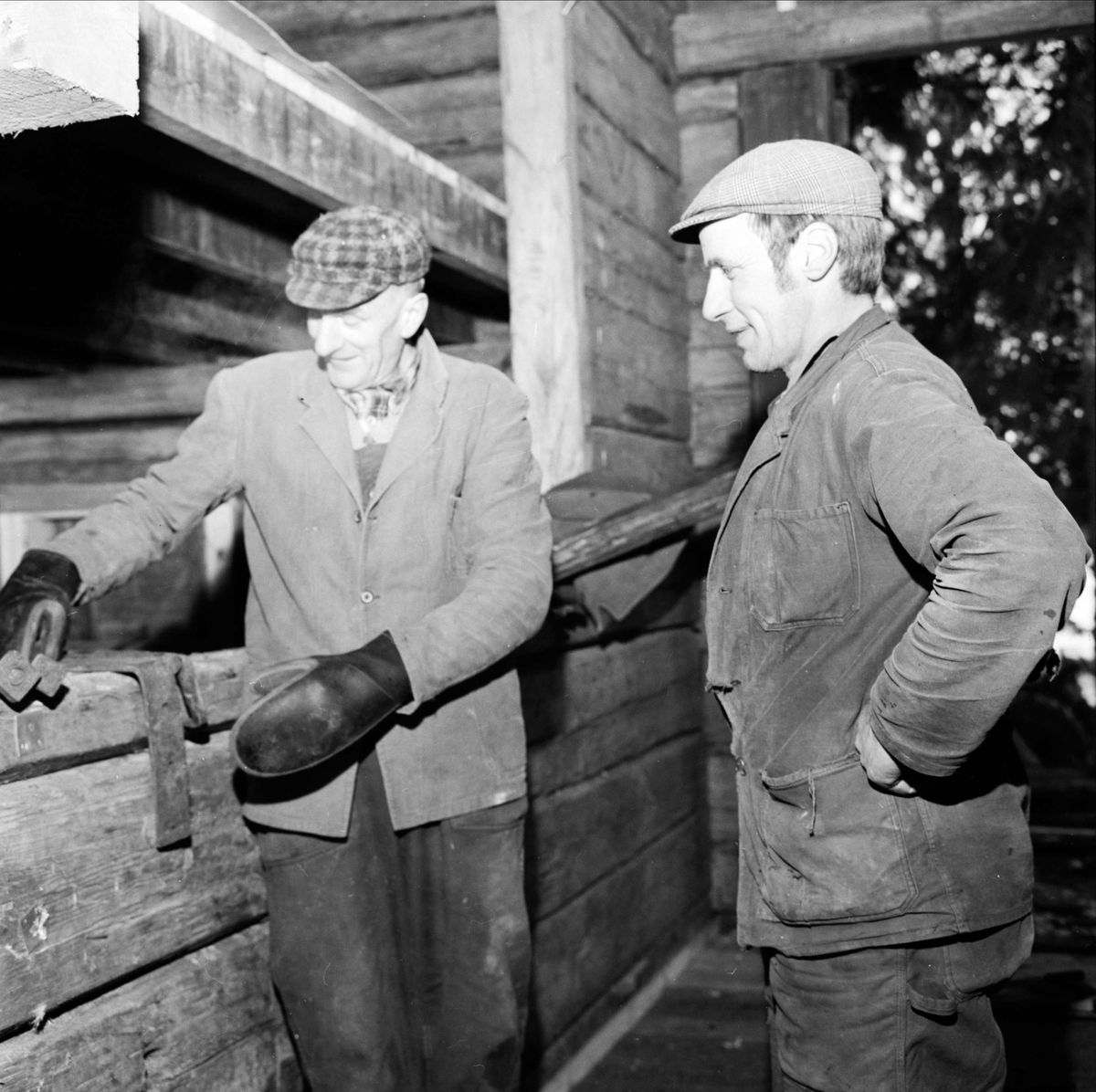 Gammal loge blir Skärplingemuseum, Skärplinge, Österlövsta socken, Uppland februari 1973