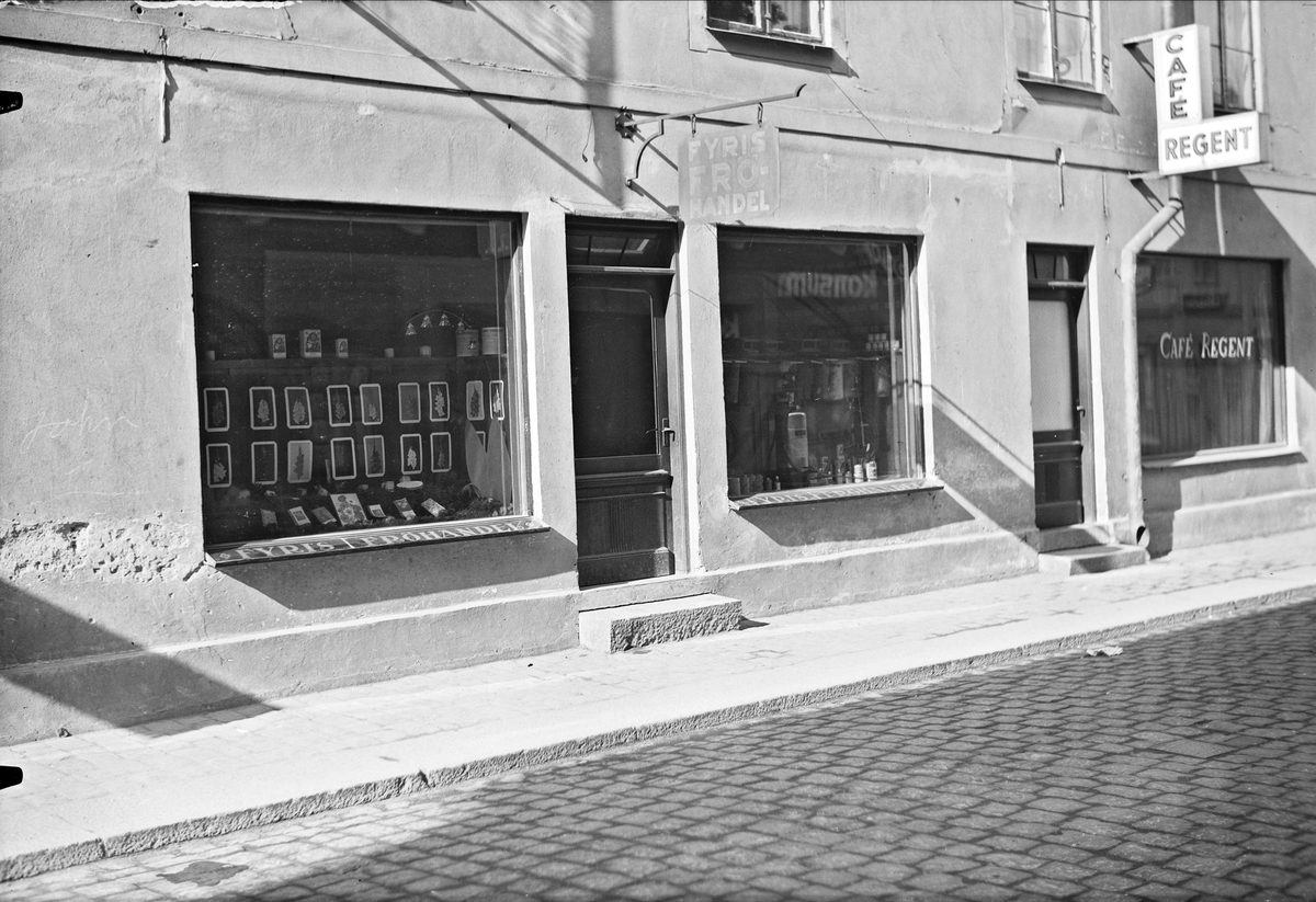 Fyris Fröhandel och Café Regent, S:t Persgatan, Uppsala 1935