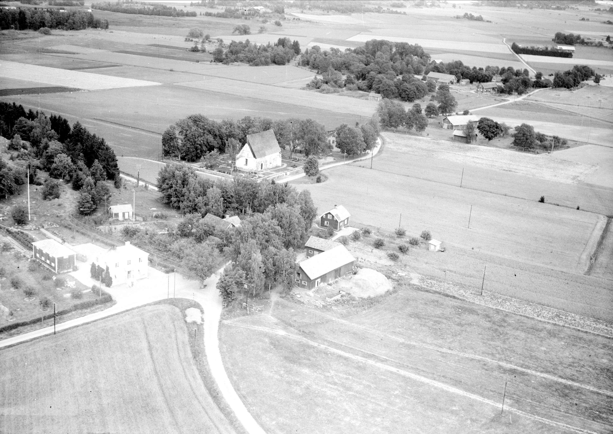 Flygfoto över Fittja, Fittja socken, Uppland 1947