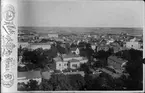 Reprofotografi - vy över Östgöta nation, kvarteret Fågelsången, Uppsala före 1914