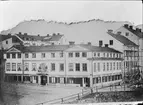 Reprofotografi - kvarteret Rådhuset med Akademiska bokhandeln, Gamla torget - Östra Ågatan, Uppsala sannolikt 1864