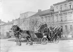 Hästekipage med brandmän, Uppsala före 1914