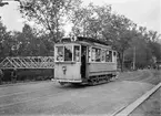 Spårvagn vid Eddaspången i Uppsala 1945