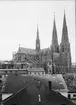 Uppsala domkyrka under restaurering 1938