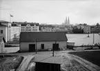 Vaksala torg och Vaksalaskolan, Fålhagen, Uppsala 1931