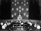 Svenska Turistföreningens 50-årsjubileum - STF:s ordförande justierådet Arthur Lindhagen talar i Universitetsaulan, Uppsala 1935