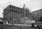 Upsala Ångqvarns AB:s stora mjölsilosbygge, kvarteret Ångkvarnen, Uppsala september 1941