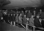 Taklagsfest vid Upsala Ångqvarns AB:s stora mjölsilosbygge, kvarteret Ångkvarnen, Uppsala september 1941