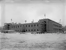 Vaksalaskolan under byggnation, Vaksala torg, Fålhagen, Uppsala 1925 - 1927