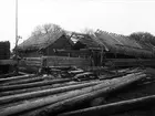 Kvekgården under restaurering, Fröslunda socken, Uppland 1933