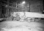 Centralbadets simhall under byggnation, Östra Ågatan, Uppsala december 1940