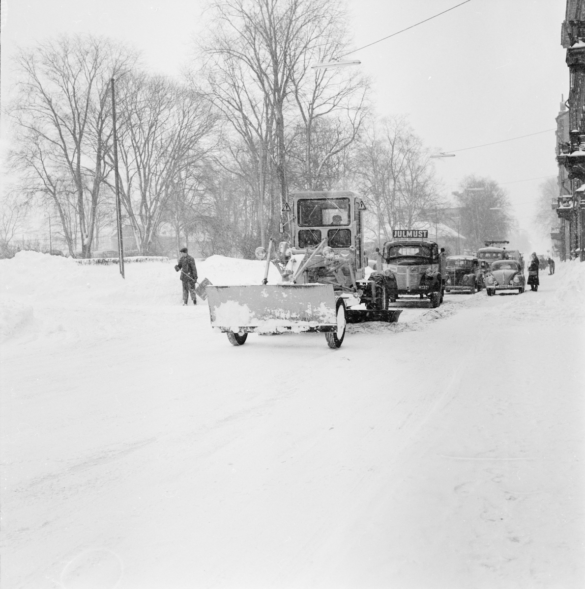 Snöröjning, Uppsala januari 1959