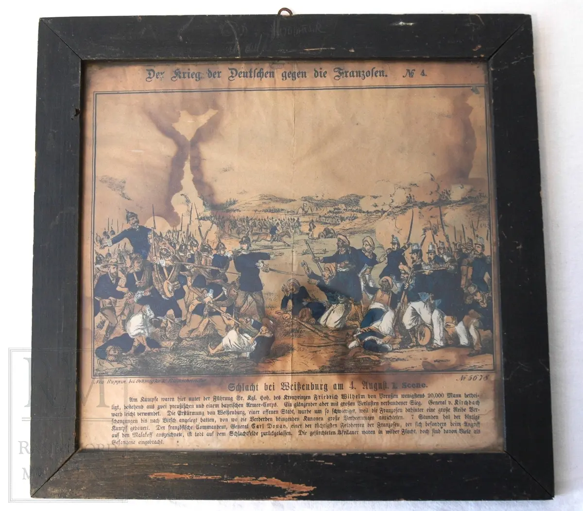 Slaget ved Weissenburg. Infanteriet fra de to hærer møtes.