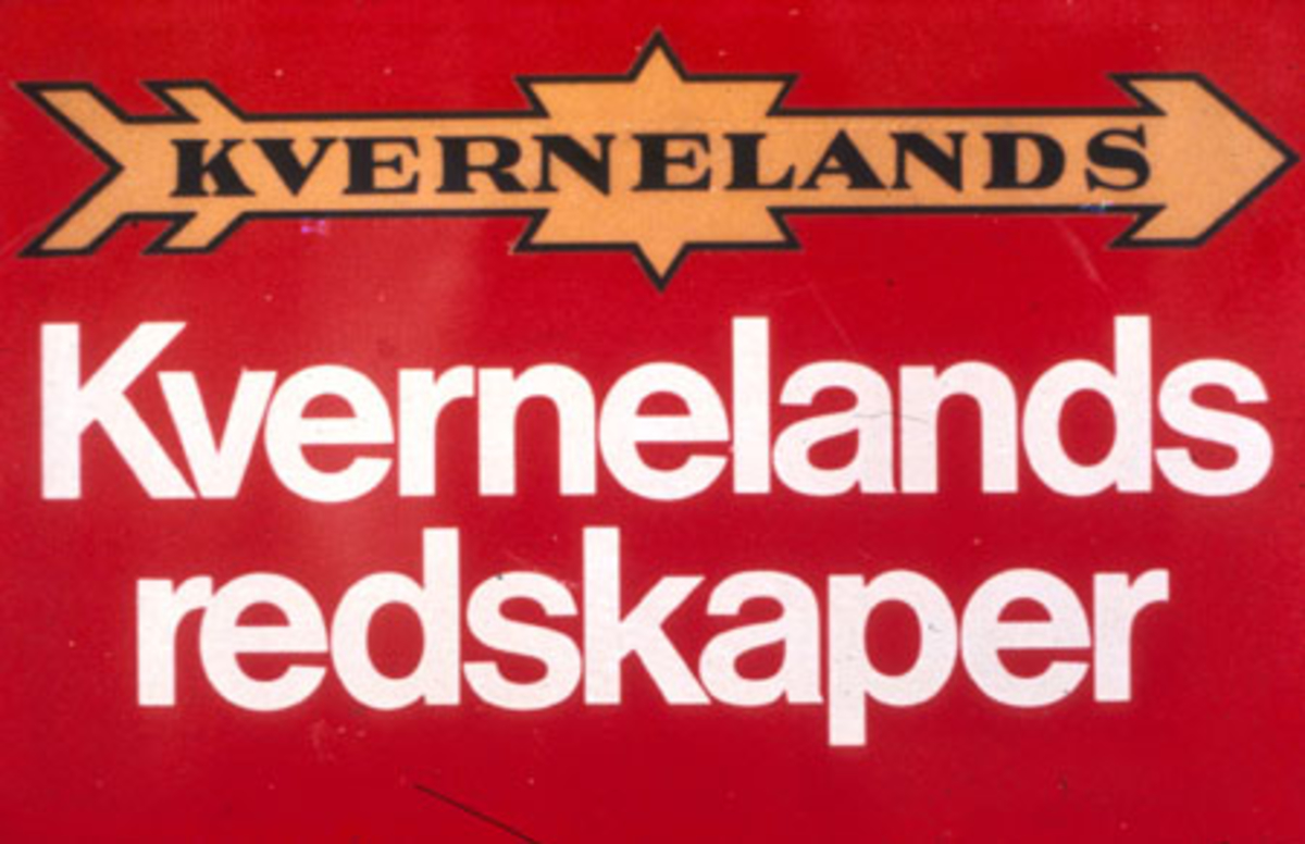 Kvernelands fabrikk, framvisingsserie. Logo, Kværnelands redskaper.