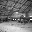 Interiör av hangar vid Karlskrona flygstation, 1937. Flygplan S 5 uppställda.