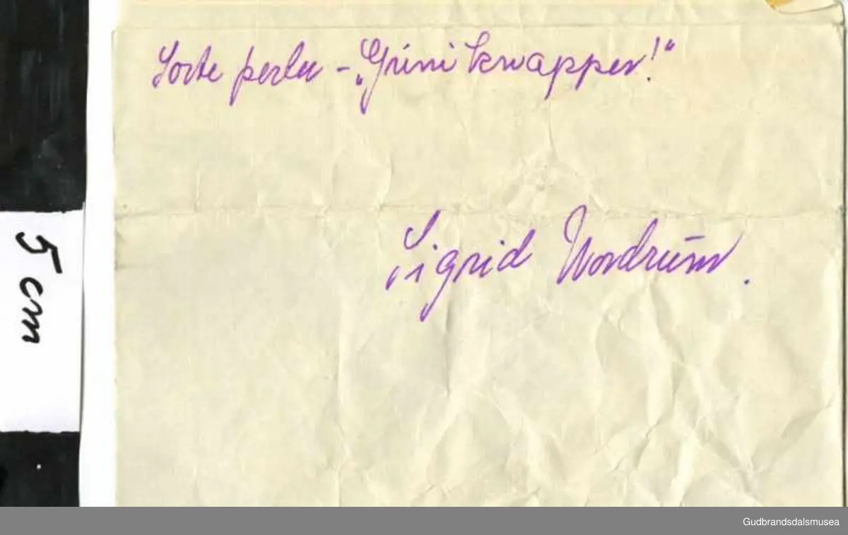 Konvolutt, fra Sigrid Nordrum