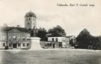 Tryckt på kortet: Uddevalla, Karl X Gustafs staty