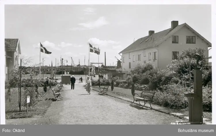 Noterat på kortet: "Marstrand. Stadsparken." 
"Förlag: C. J. Johansson, Marstrand."