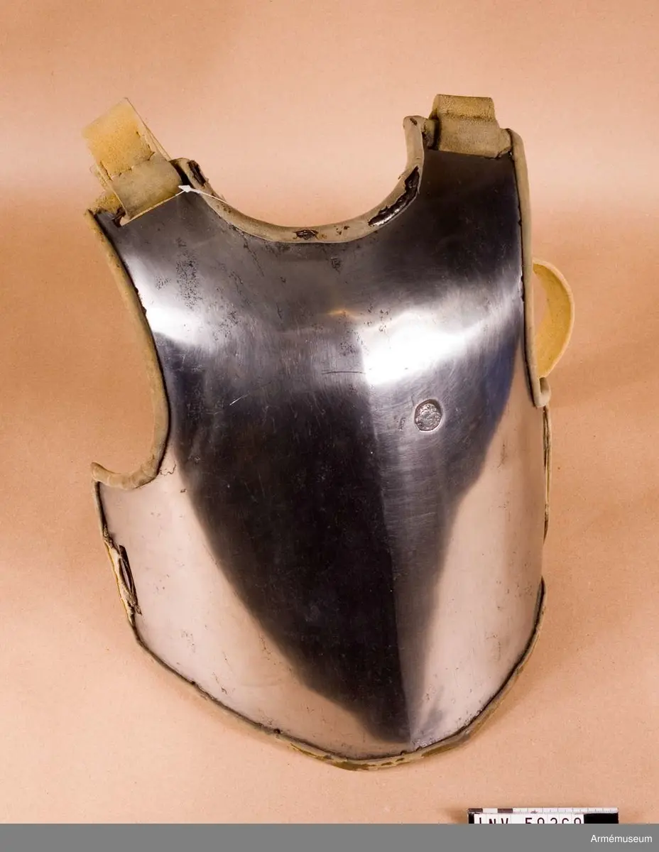 Med foder och remmar.
Har burits av ryttare Nr 2 i Majorens kompani vid Livregementet till häst.