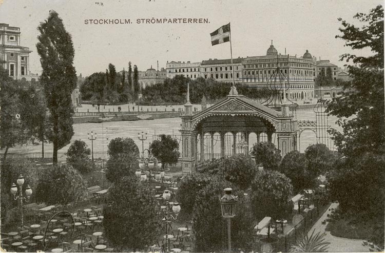 Notering på kortet: Stockholm. Strömparterren.