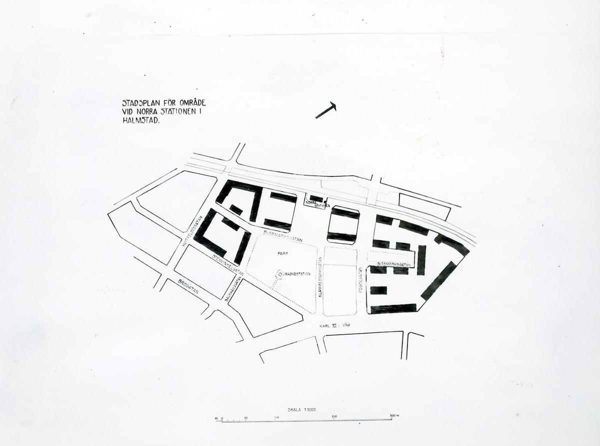 Stadsplan för område vid Norra stationen, Halmstad
