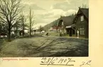 Järnvägsstationen i Huskvarna. Vykort skrivet 1907-06-28.