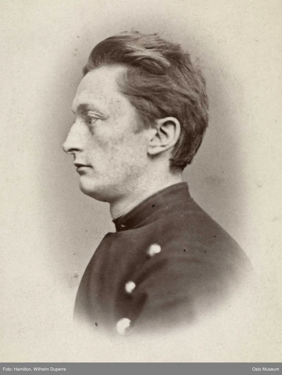 portrett, mann, generalmajor, vignettert brystbilde, profil