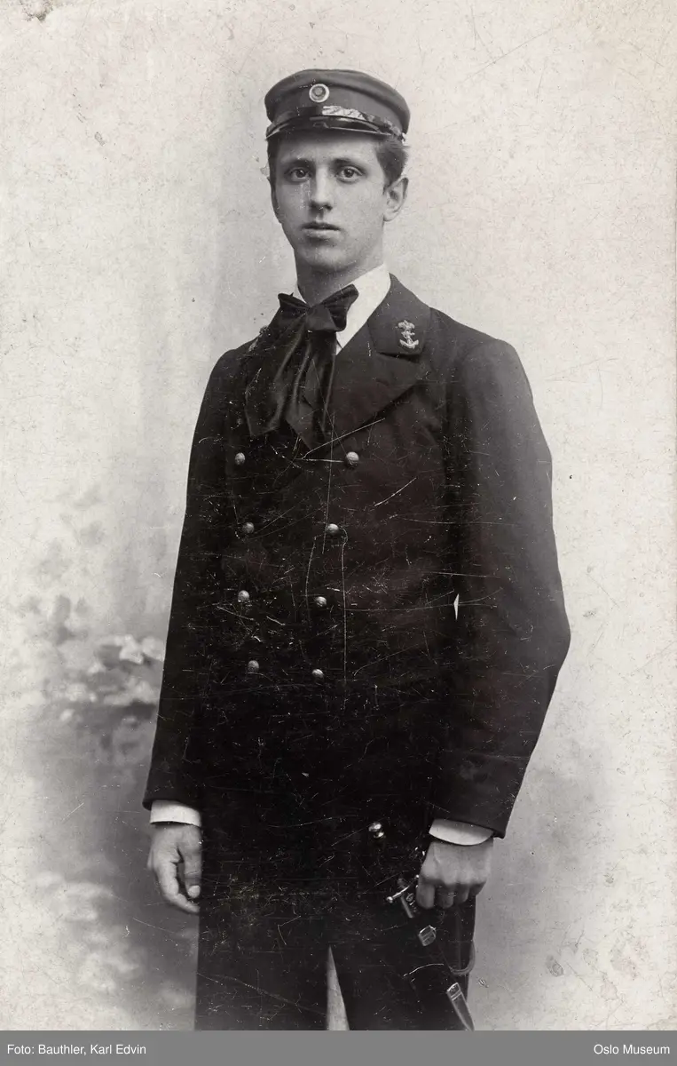 portrett, mann, marineoffiser, uniform