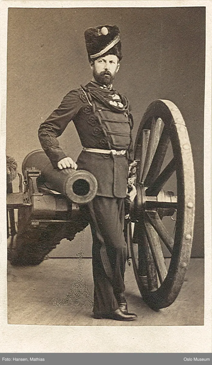 portrett, mann, konge, stående helfigur, uniform, kanon