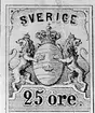 Frimärksförlaga till frimärket 1862 - Lejon. Valör 25 öre.