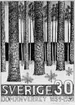 Frimärksförlaga till frimärket Domänverket 100 år, utgivet 4/9 1959. Förslagsteckning utförd av Sven Ljungberg. Förslag nr 3.
(I Postmusei samlingar). Valör 30 öre.