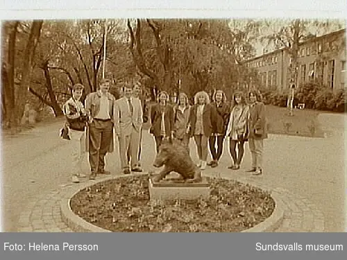 Skulptur "Sittande vildsvin" vid Bolagsbyrån.