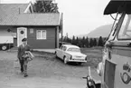 Foton 24/7 1963. Diligensförare är Oscar Rolandsson, från
Borgafjäll.  Han har kört på linjen i 25 år och är av äkta postsläkt.
Fadern var poststationsföreståndare i Borgafjäll och äldste sonen
funderar på postiljonsutbildning.  (Se reportage i tidningen PS nr
10/1963)  I Borgafjäll hämtar Rolandsson posten vid poststationen
före avfärden till Dorotea.