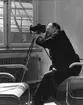 Amatörfotograferande filatelist i verksamhet på Postmuseum. 
Foto 26/5 1954.  (Se även neg. 1480).