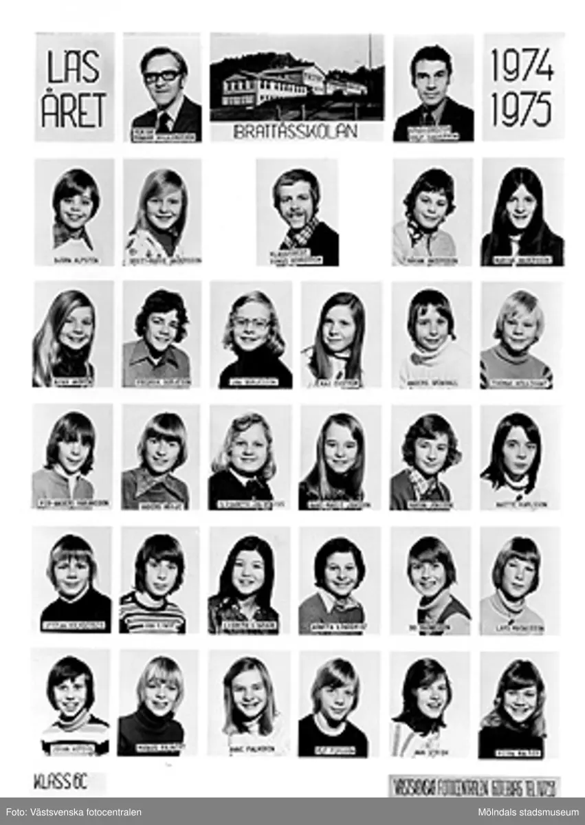 En bildkarta med skolfoton på klass 6C i Brattåsskolan, läsåret 1974/1975. Bildkartan är uppklistrad på ett fotoark i en pärm (MM23916) från Brattås rektorsområde, tillsammans med andra skolfoton MMF2004_1484-1522.
Med på bild: Rektor Gunnar Hillerström, Studierektor Rolf Sandström, Björn Alpsten, Britt-Marie Andersson, Klassförest. Tomas Bergström, Håkan Andersson, Marina Andersson, Nina Andrén, Fredrik Börjeson, Jan Börjesson, Maj Ekström, Anders Grönwall, Thomas Hellekant, Per-Anders Håkansson, Anders Höije, Elisabeth Jalvenius, Anne-Marie Jansson, Håkan Jonsson, Anette Karlsson, Stefan Kolmberger, Jan Linde, Lisbeth Lindahl, Agneta Lindqvist, Bo Magnusson, Lars Magnusson, Johan Nordin, Magnus Pajnert, Anne Palmgren, Ulf Persson, Ann Stridh, Petra Walter.
