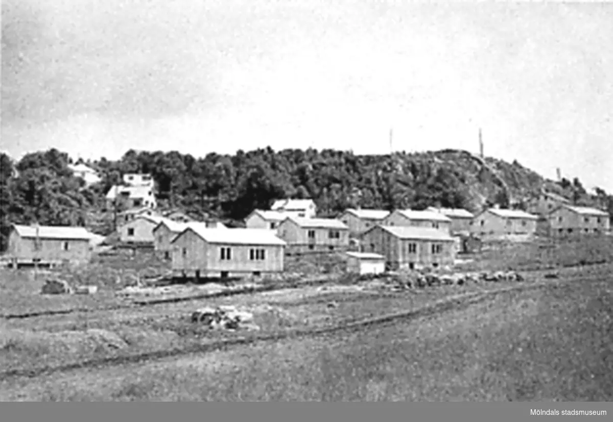 Villabebyggelse i Enerbacken (Lackarebäck), Mölndal, okänt årtal. Avfotograferad ur "Mölndal 1922 - 1947".