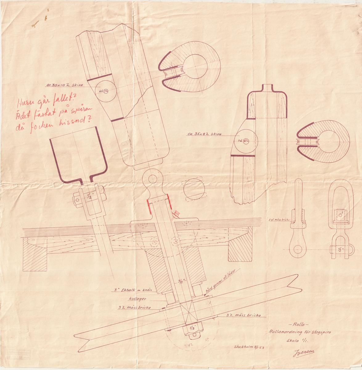 Rullanordning för stagspira