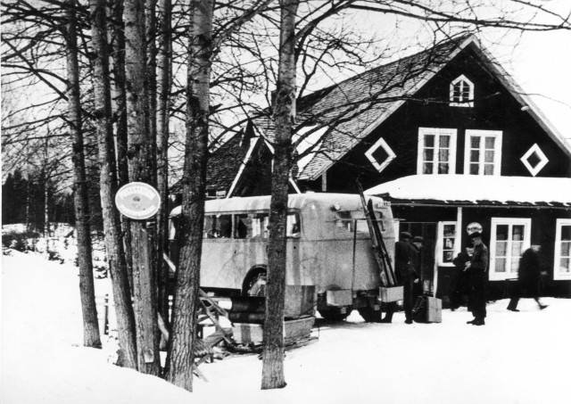 Linjerna Ånge - Röjan - Fjällnäs. Rast, Långå, 1939. Foto: Per
Nilsson-Tannér, Tandsbyn.