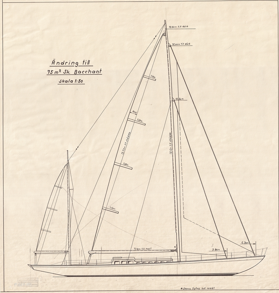 Segelritning, 2-mastad