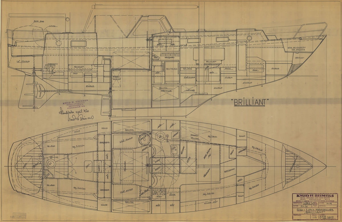 Inredningsritning i plan och profil