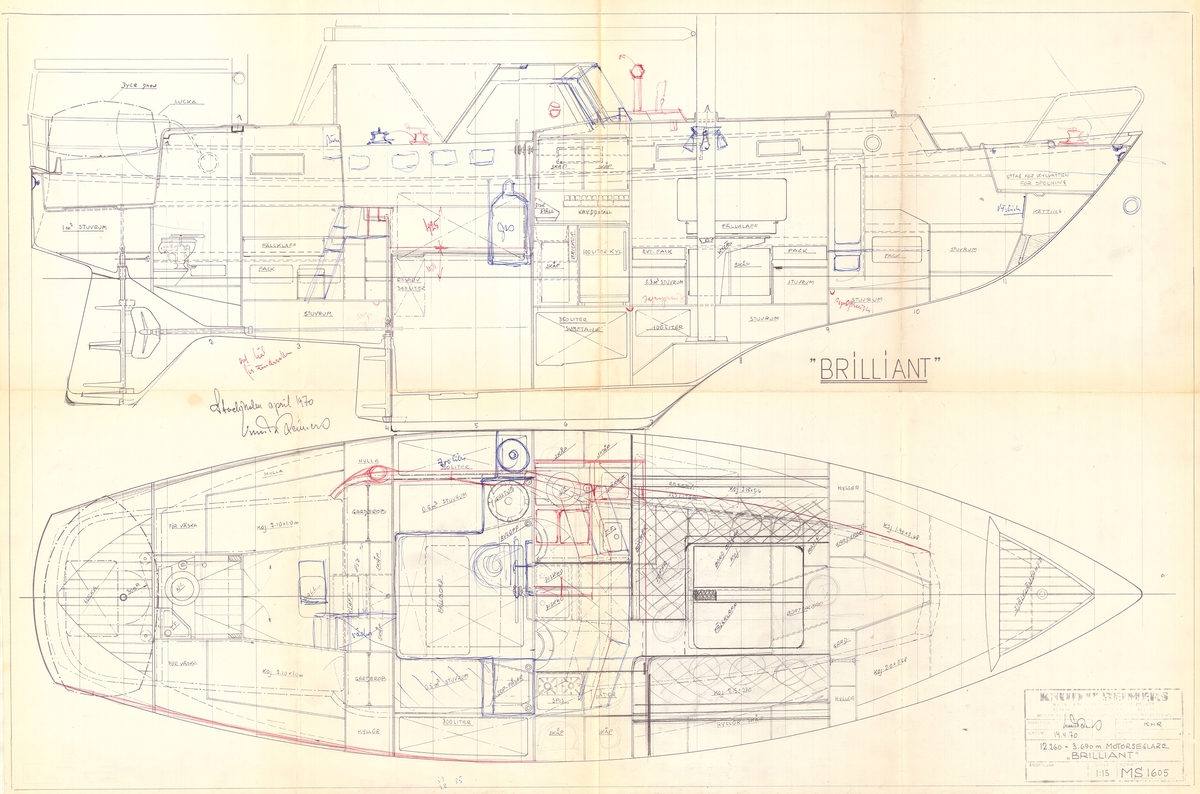 Inredningsritning i plan och profil