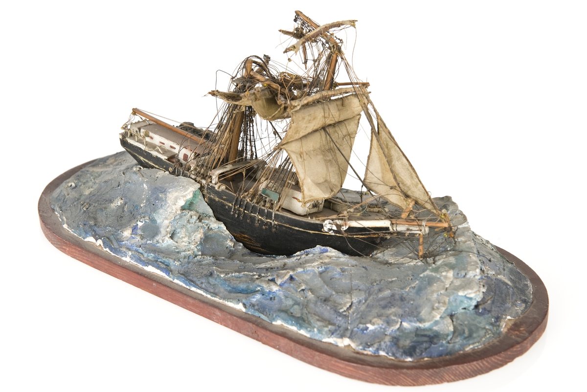 Länsande för stormsegel, sjö av gips.