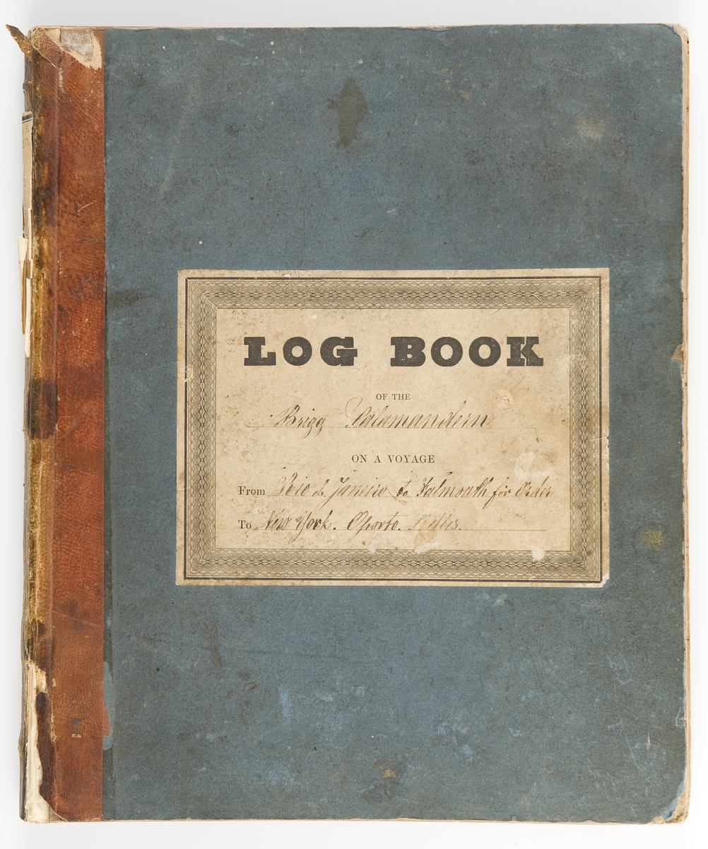 Loggbok från briggen Salamander 1864.